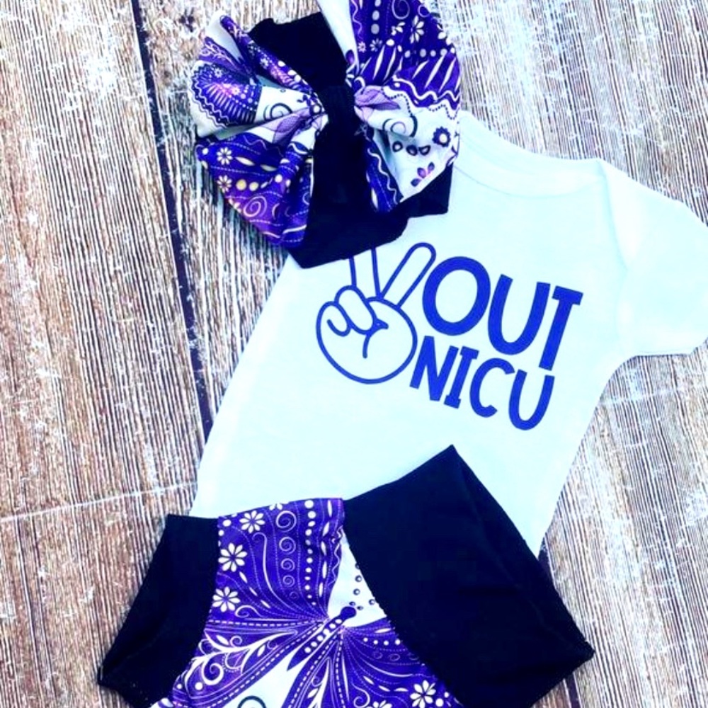 NICUGraduate,Take HomeSkort bummie purple premie